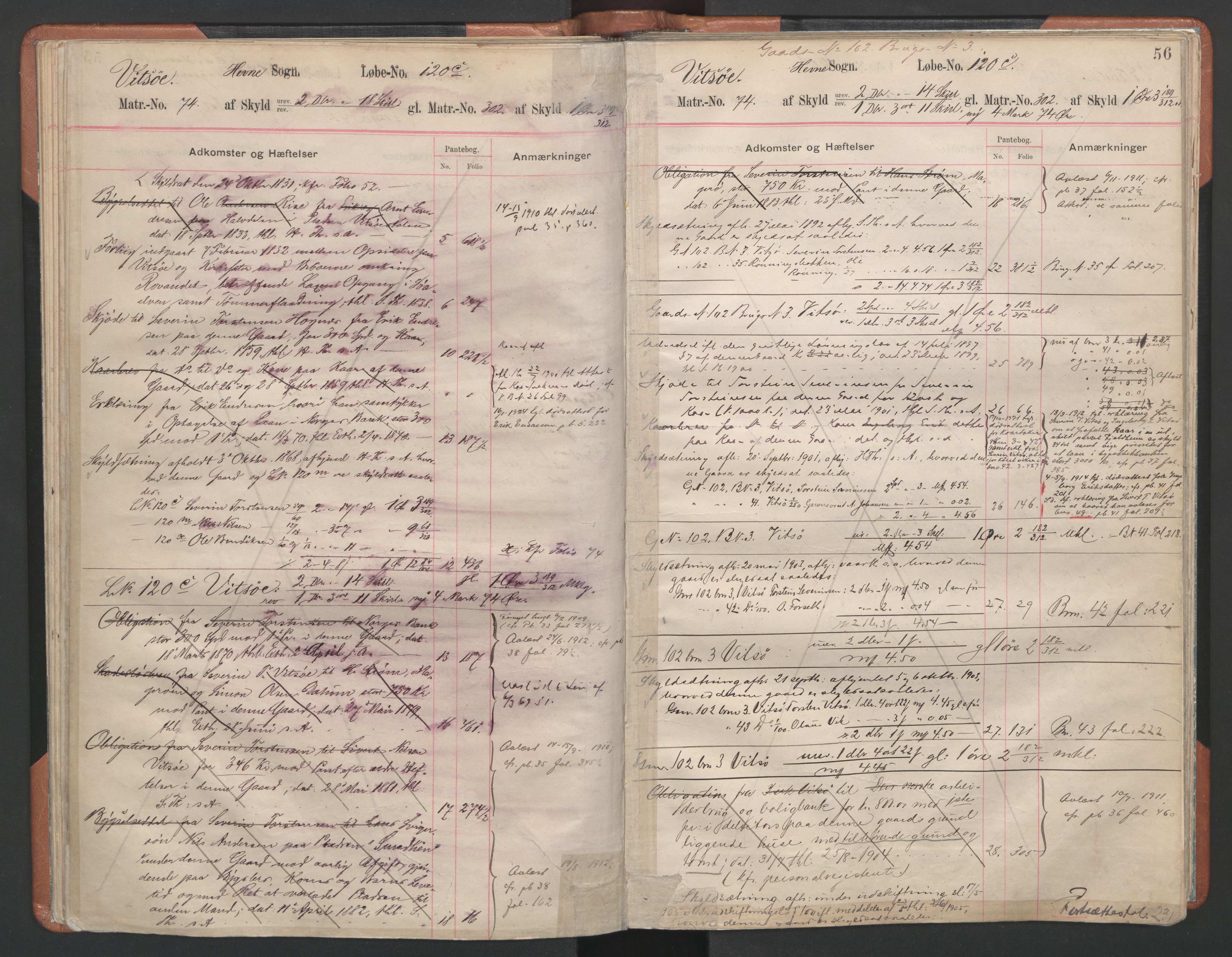 Hitra sorenskriveri, AV/SAT-A-0018/2/2A/L0020: Mortgage register no. 20, p. 56