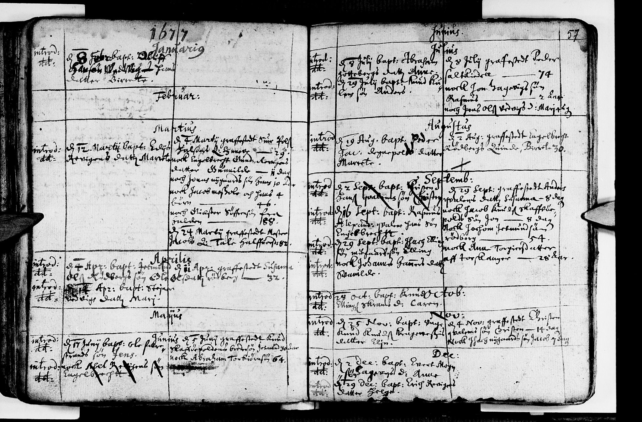 Selje sokneprestembete, SAB/A-99938/H/Ha/Haa/Haaa: Parish register (official) no. A 1, 1668-1696, p. 57