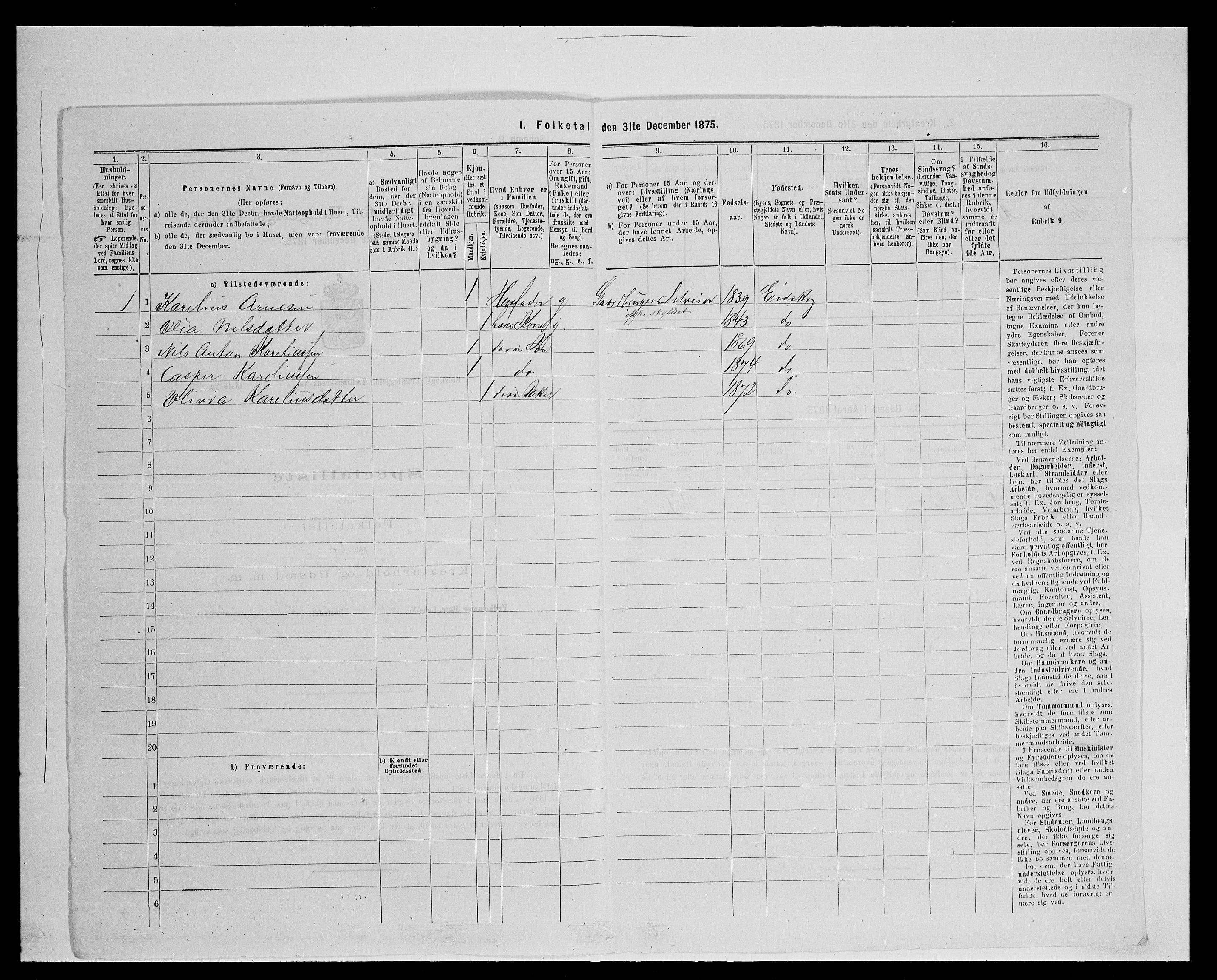 SAH, 1875 census for 0420P Eidskog, 1875, p. 1975