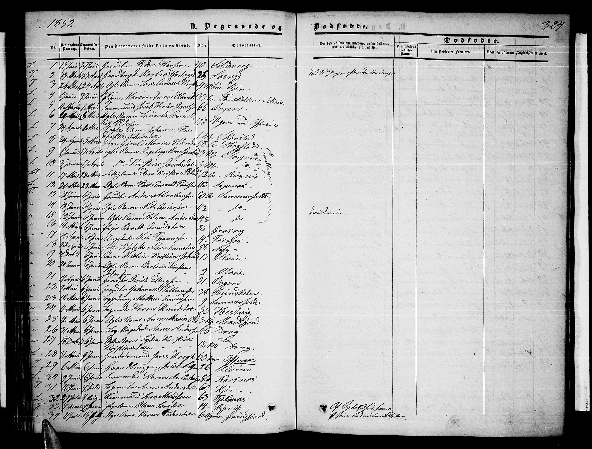 Ministerialprotokoller, klokkerbøker og fødselsregistre - Nordland, AV/SAT-A-1459/872/L1046: Parish register (copy) no. 872C02, 1852-1879, p. 324