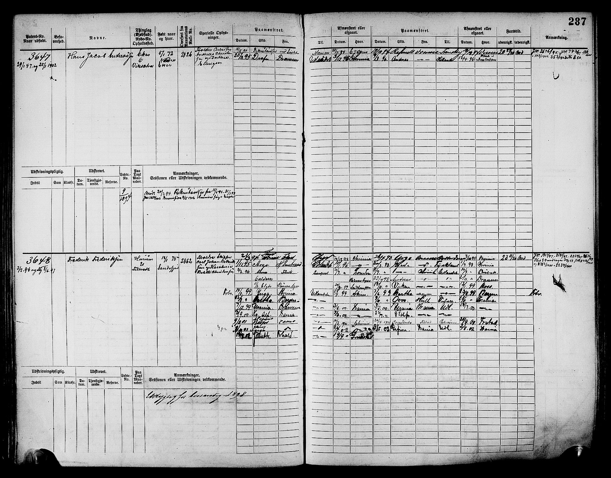 Drammen innrulleringsdistrikt, AV/SAKO-A-781/F/Fc/L0004: Hovedrulle, 1885, p. 293