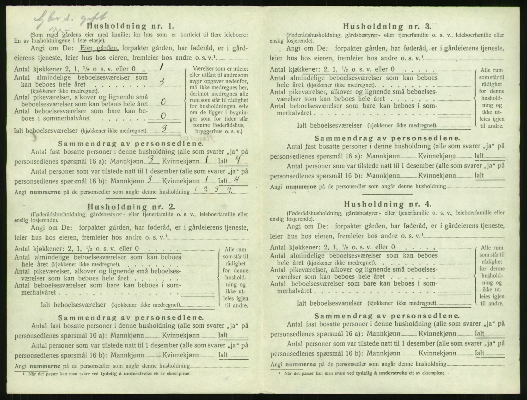 SAT, 1920 census for Rindal, 1920, p. 433