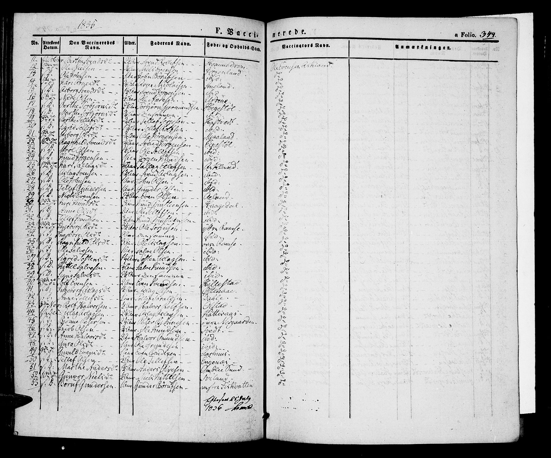 Åmli sokneprestkontor, SAK/1111-0050/F/Fa/Fac/L0007: Parish register (official) no. A 7 /1, 1829-1851, p. 344