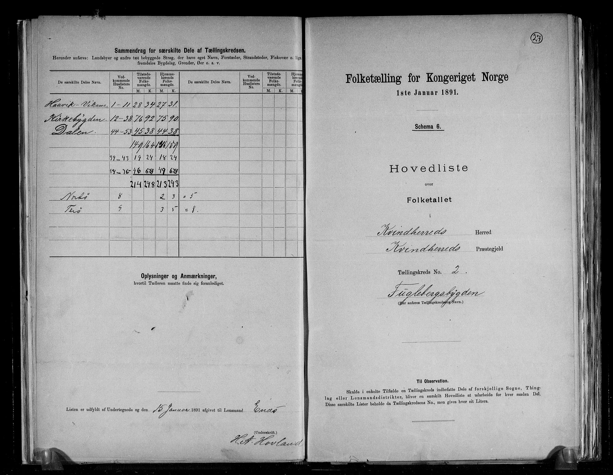 RA, 1891 census for 1224 Kvinnherad, 1891, p. 7