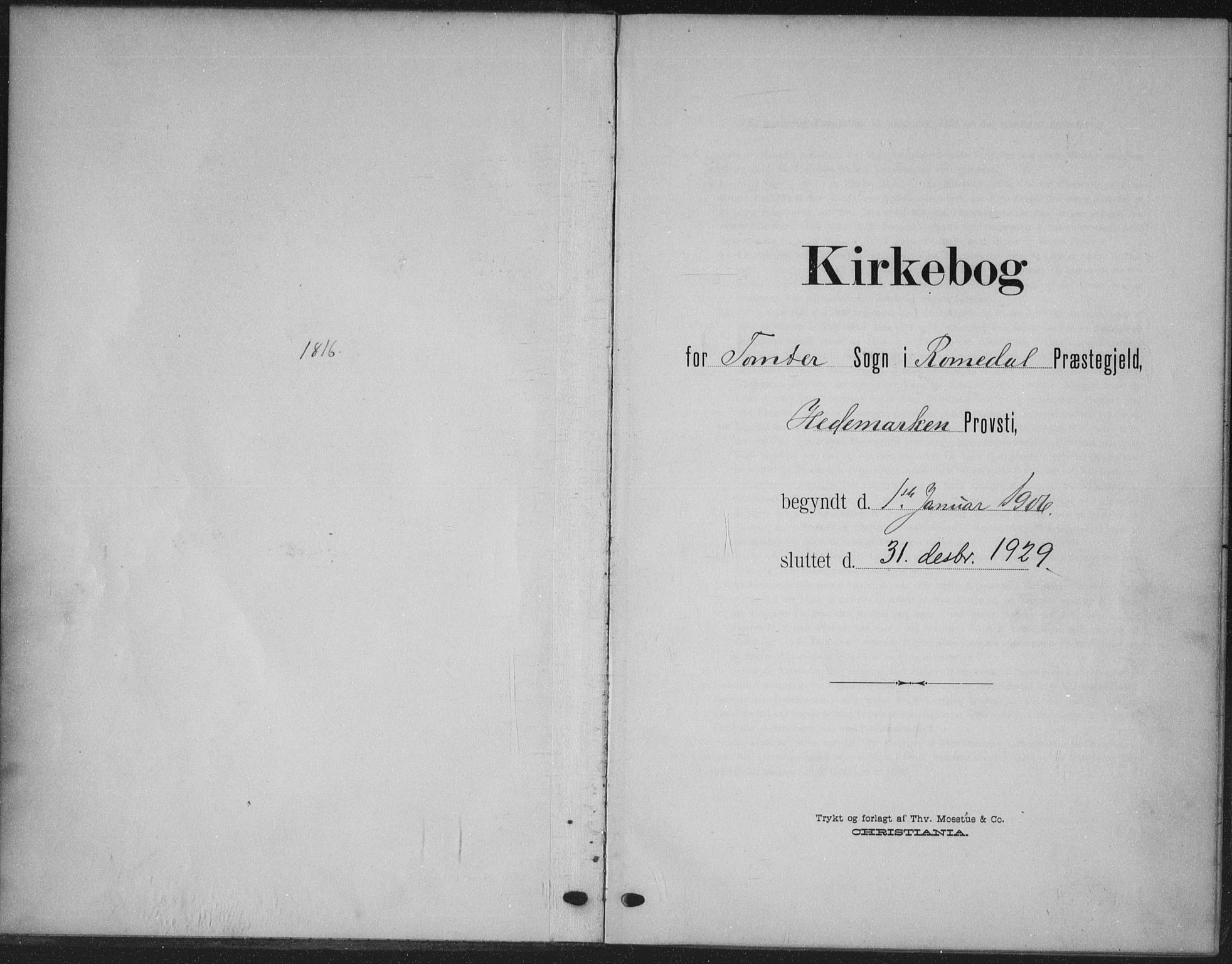 Romedal prestekontor, AV/SAH-PREST-004/K/L0009: Parish register (official) no. 9, 1906-1929