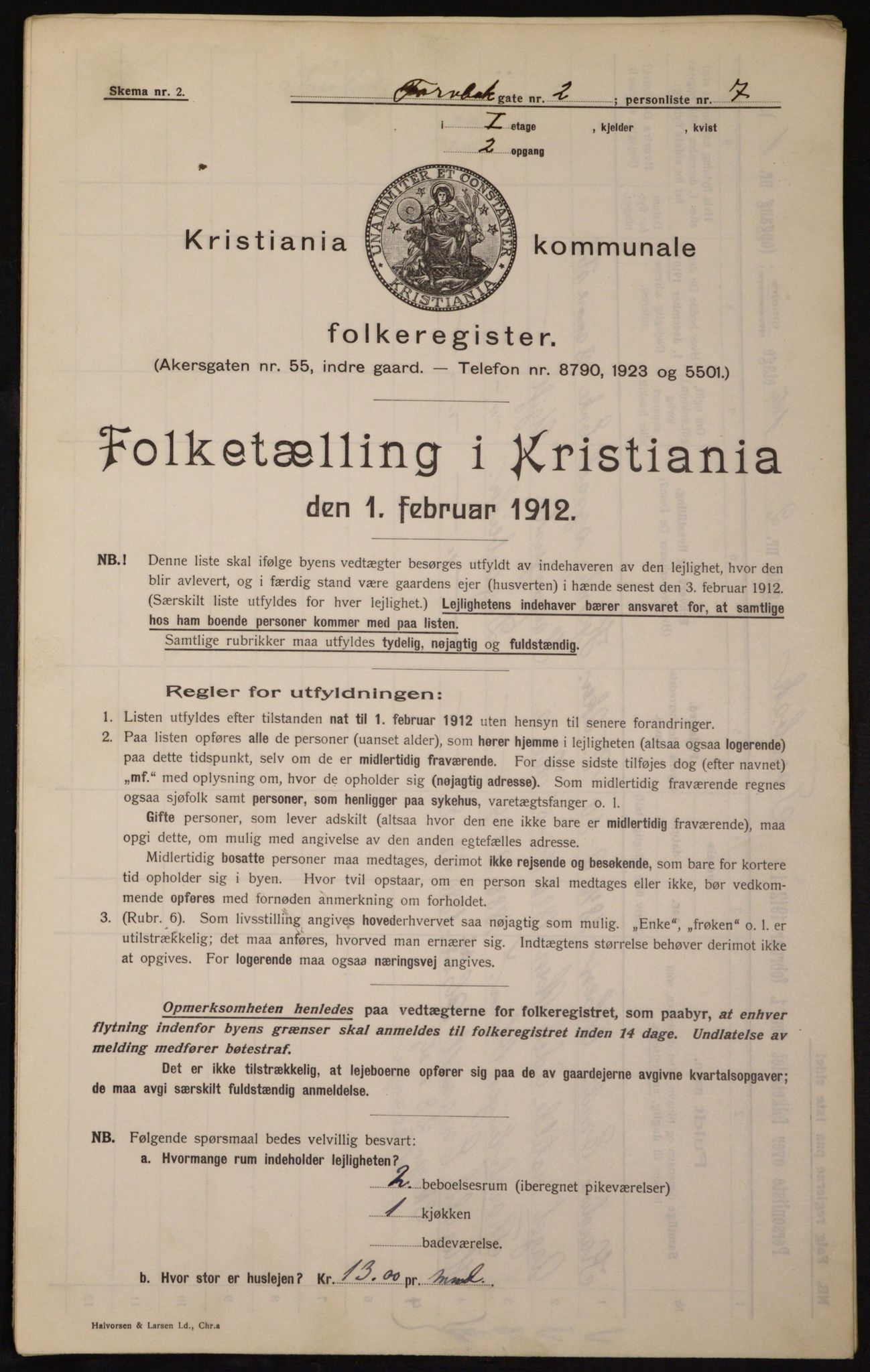 OBA, Municipal Census 1912 for Kristiania, 1912, p. 114991