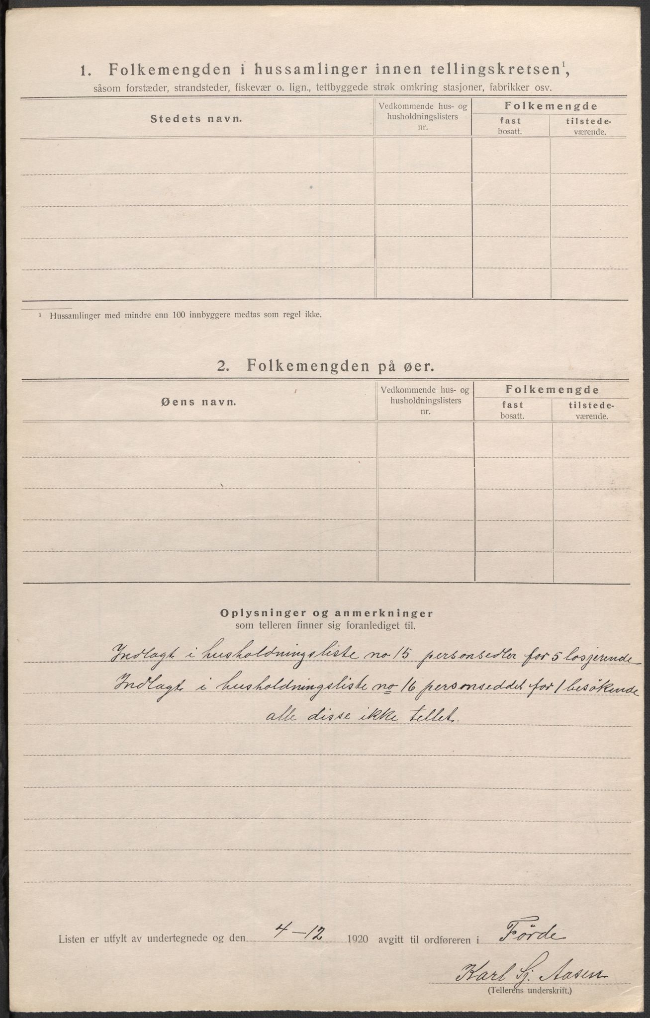 SAB, 1920 census for Førde, 1920, p. 46