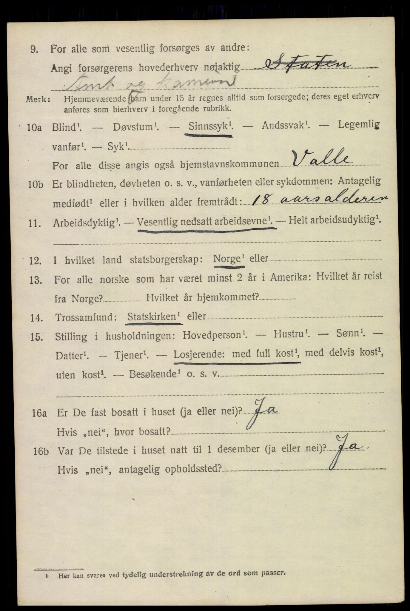 SAK, 1920 census for Konsmo, 1920, p. 1399