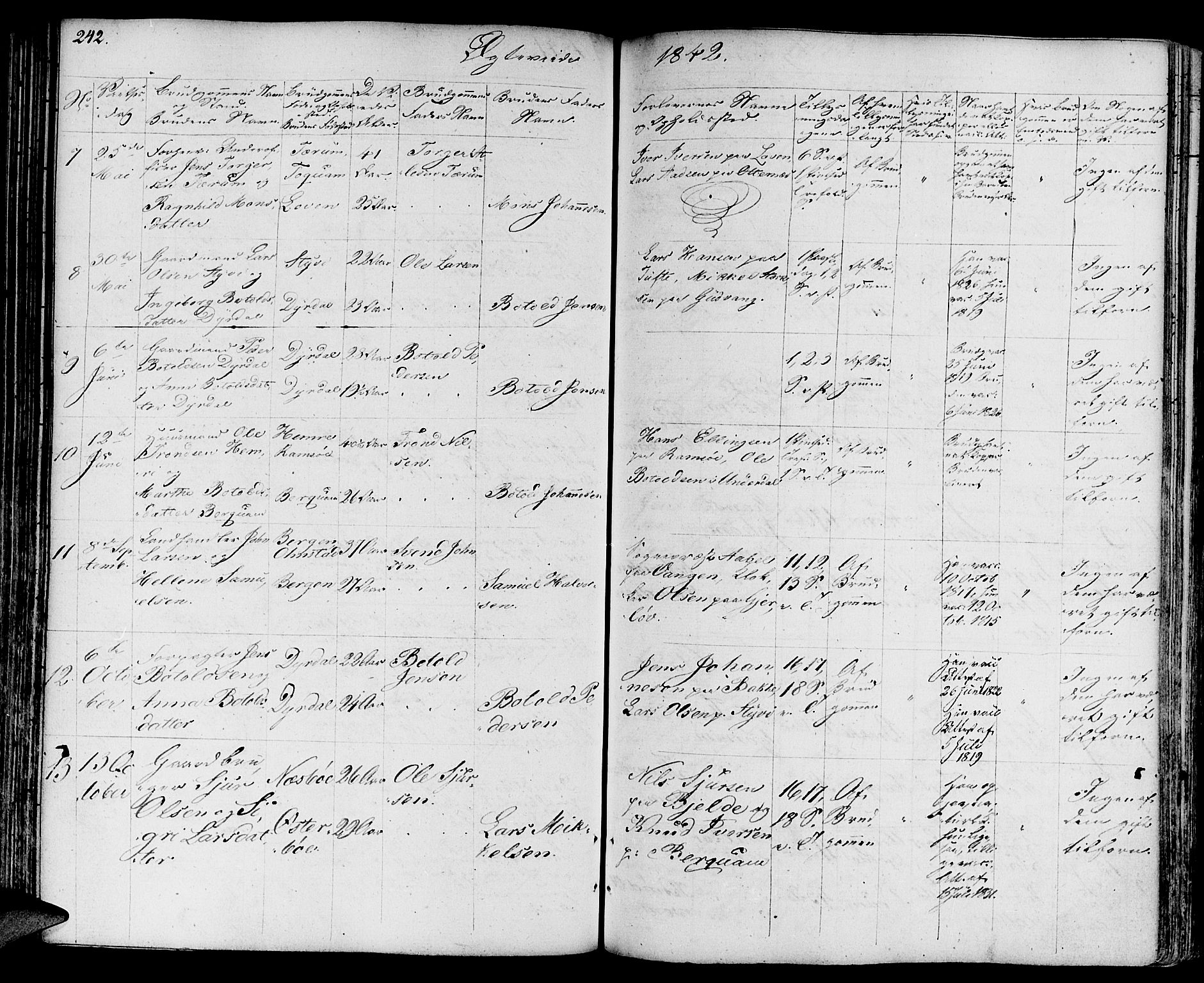 Aurland sokneprestembete, SAB/A-99937/H/Ha/Haa/L0006: Parish register (official) no. A 6, 1821-1859, p. 242