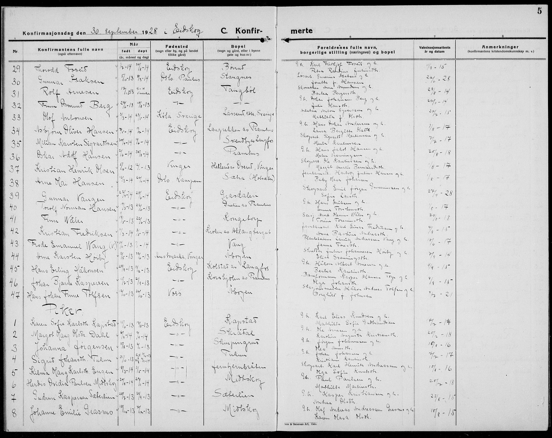 Eidskog prestekontor, AV/SAH-PREST-026/H/Ha/Hab/L0007: Parish register (copy) no. 7, 1925-1938, p. 5
