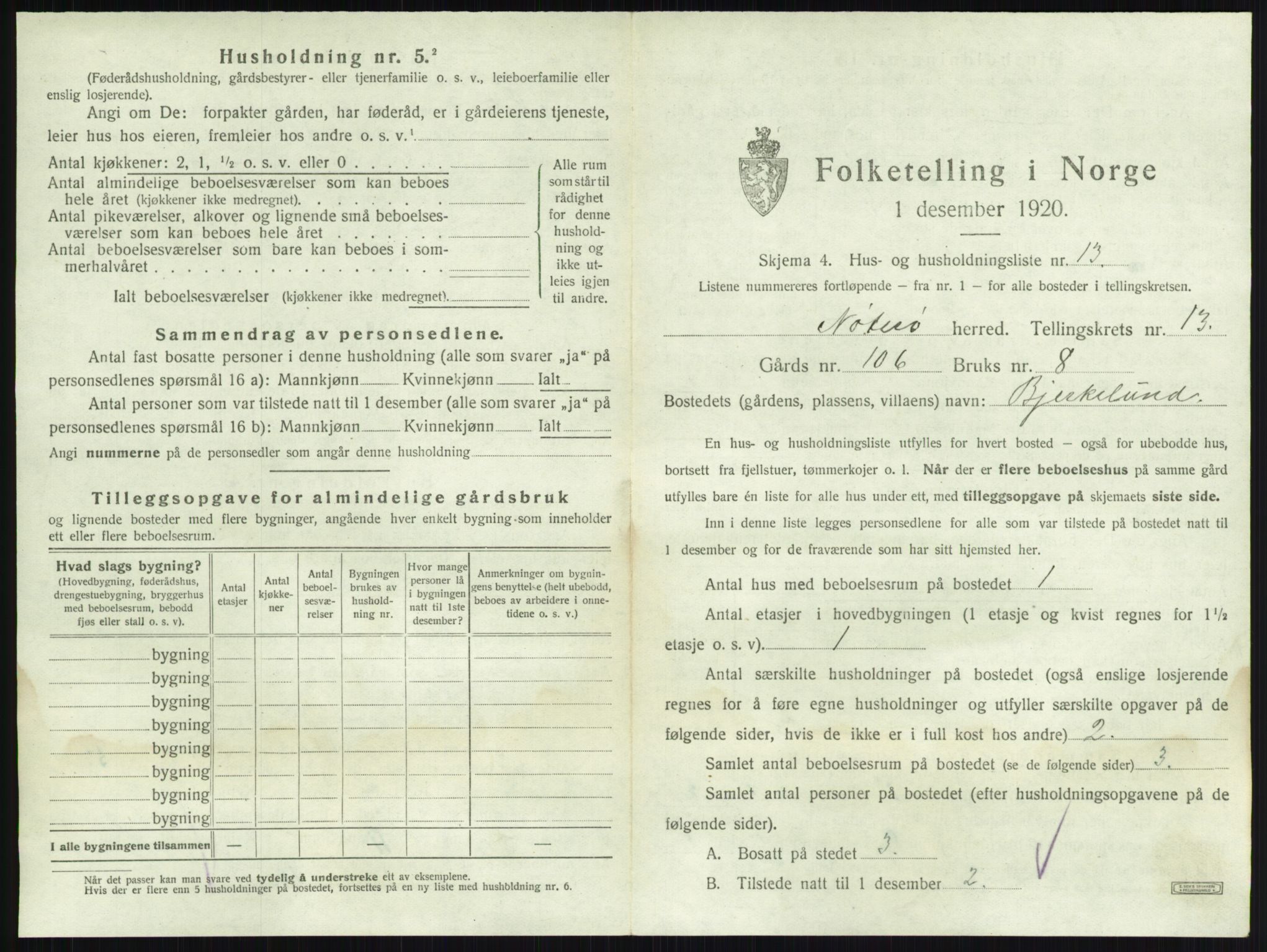 SAKO, 1920 census for Nøtterøy, 1920, p. 2582
