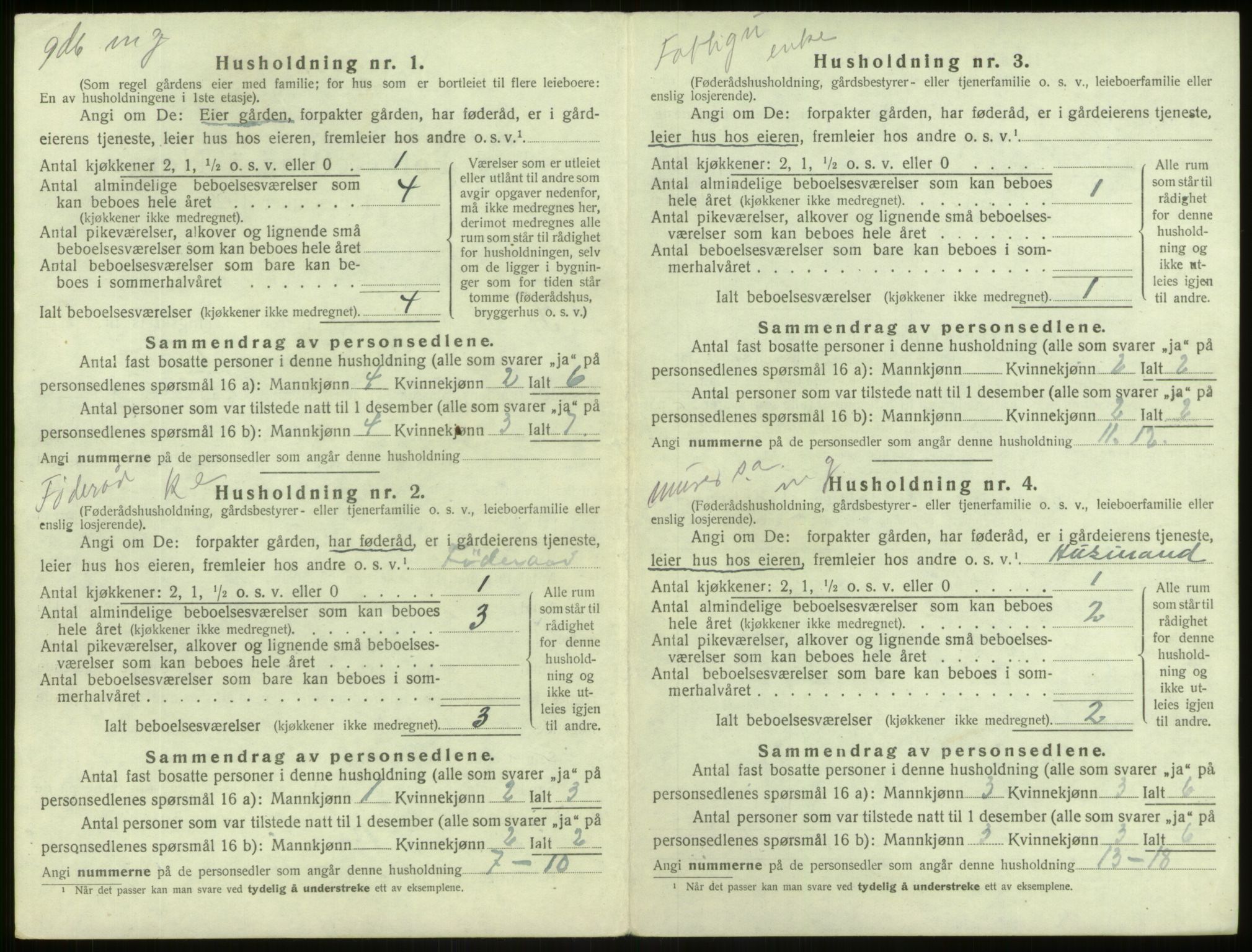 SAB, 1920 census for Borgund, 1920, p. 92