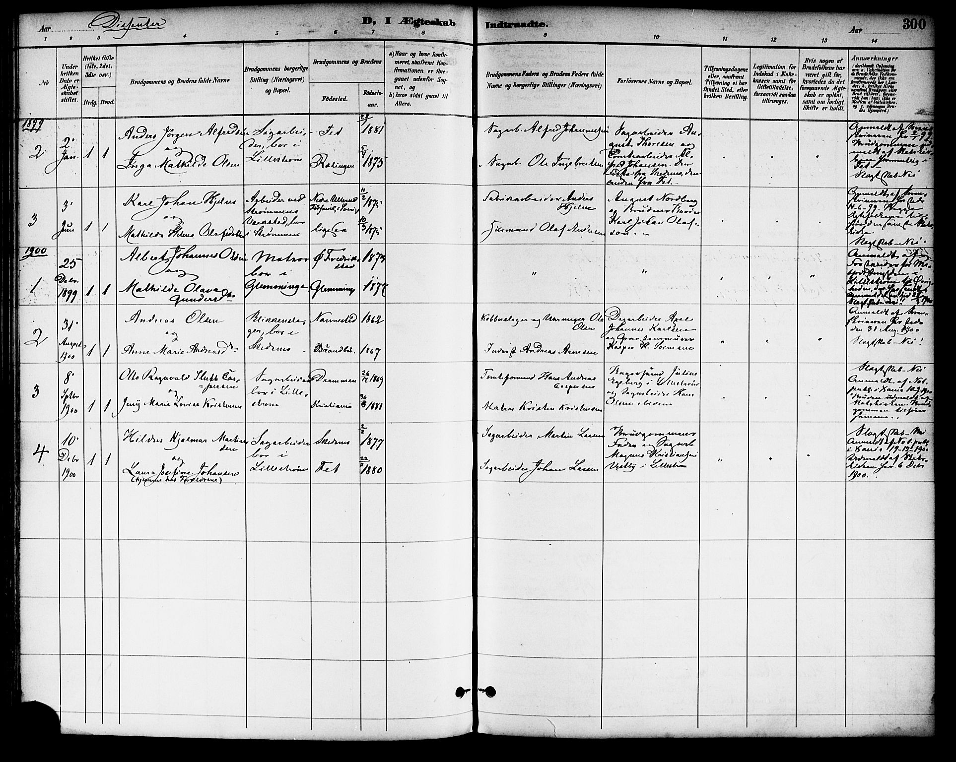 Skedsmo prestekontor Kirkebøker, SAO/A-10033a/F/Fa/L0014: Parish register (official) no. I 14, 1892-1901, p. 300