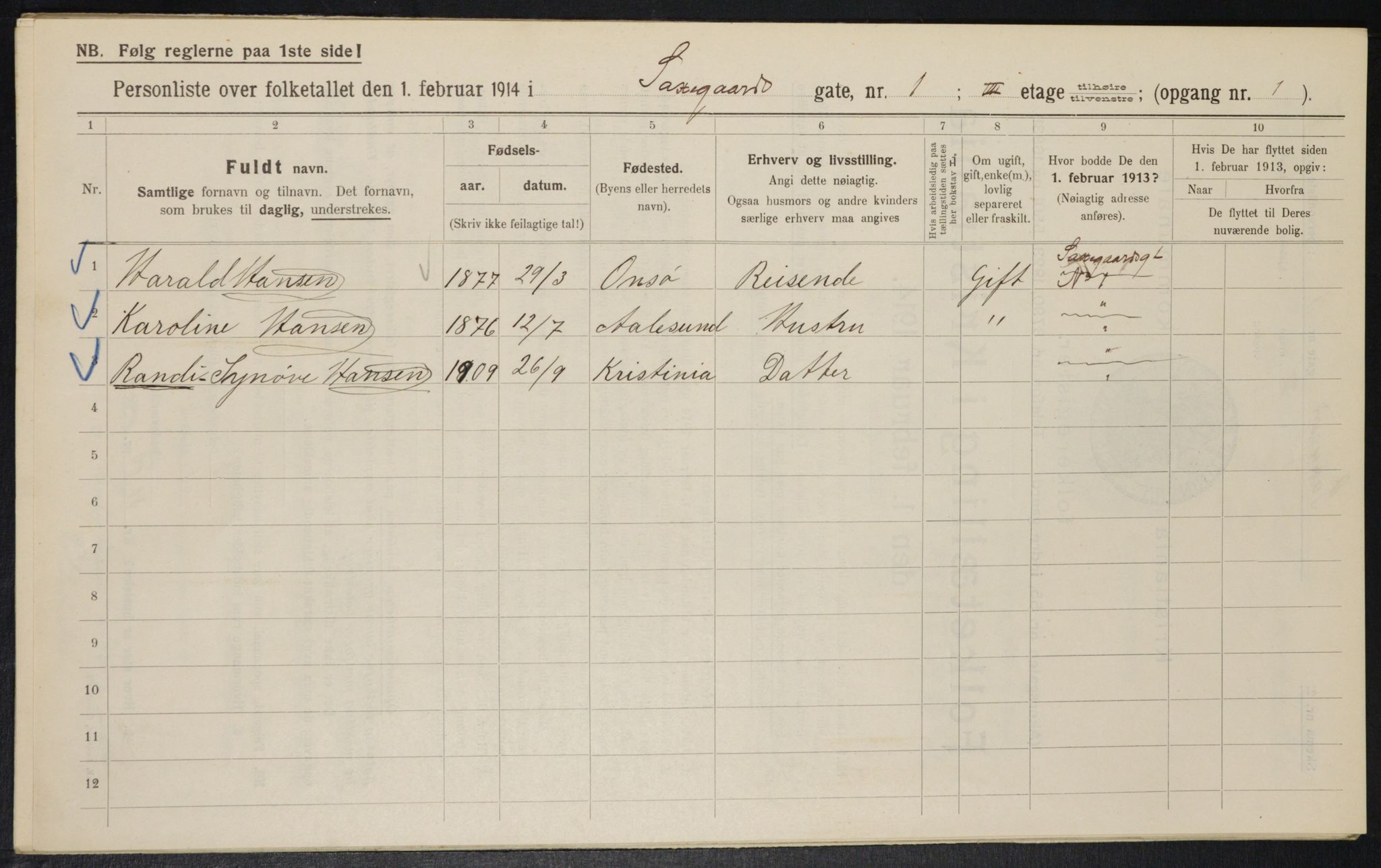 OBA, Municipal Census 1914 for Kristiania, 1914, p. 89117