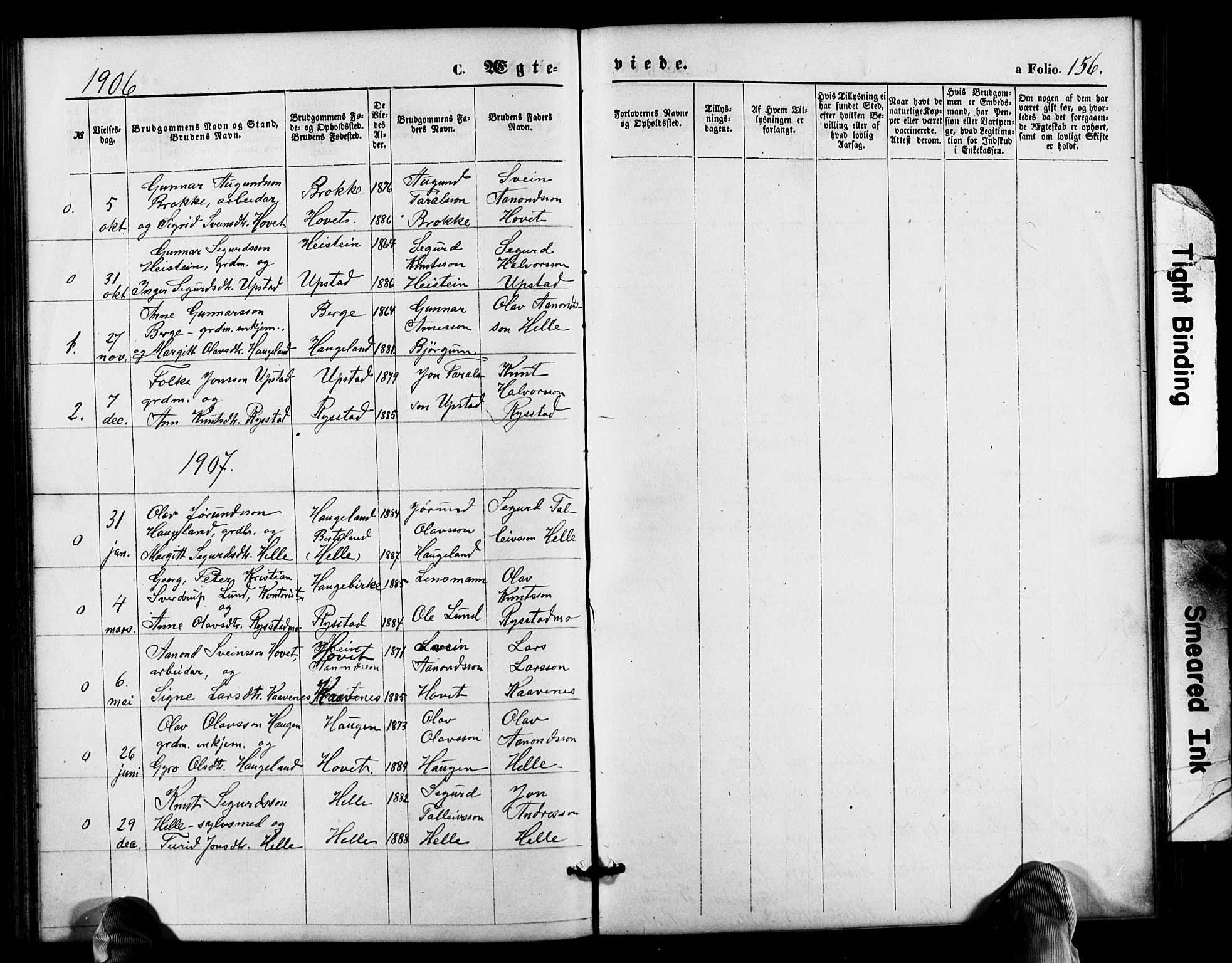 Valle sokneprestkontor, SAK/1111-0044/F/Fb/Fbb/L0002: Parish register (copy) no. B 2, 1875-1921, p. 156