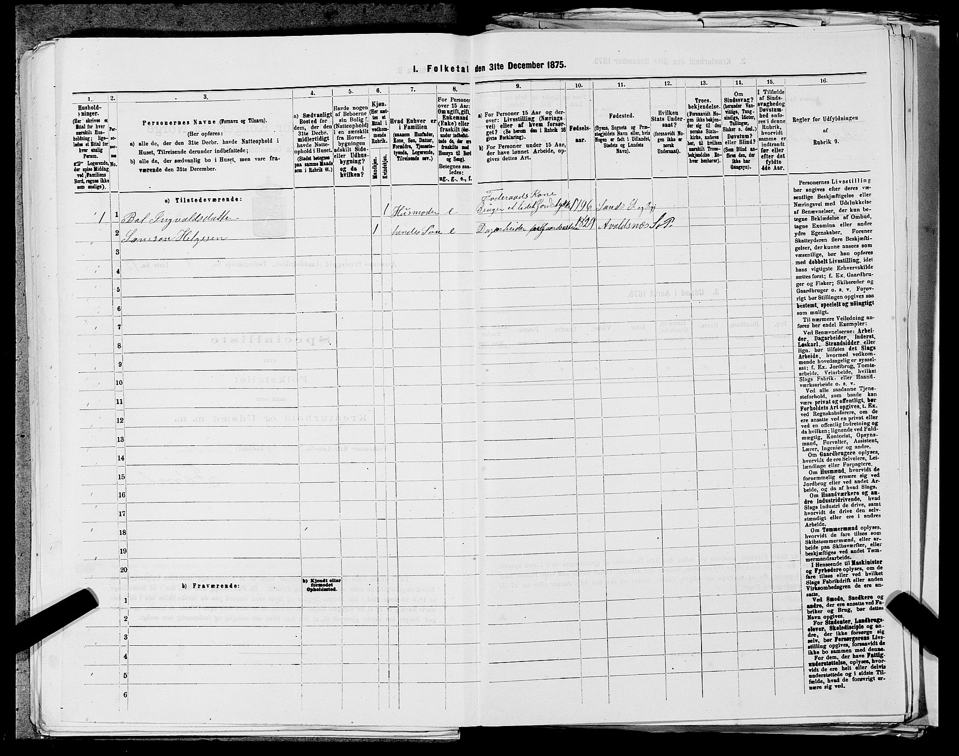 SAST, 1875 census for 1147L Avaldsnes/Avaldsnes og Kopervik, 1875, p. 1669