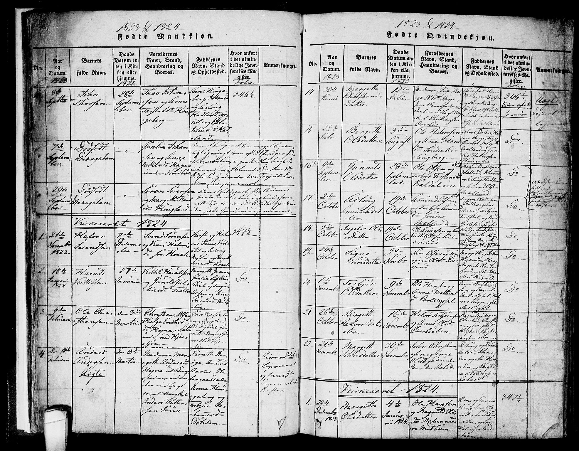 Hjartdal kirkebøker, SAKO/A-270/F/Fa/L0007: Parish register (official) no. I 7, 1815-1843, p. 19