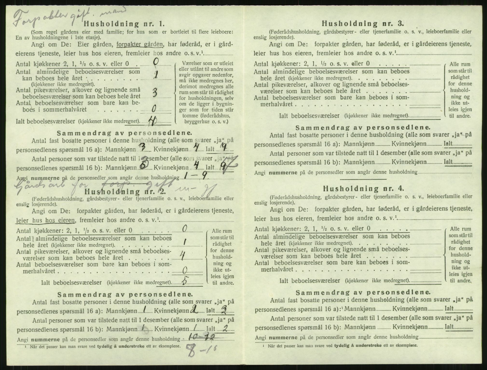 SAT, 1920 census for Rindal, 1920, p. 461