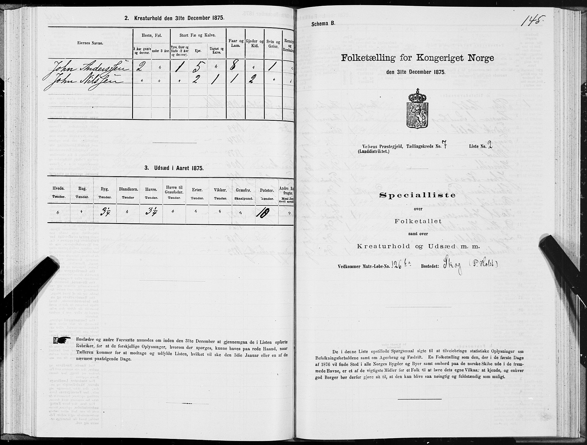 SAT, 1875 census for 1824L Vefsn/Vefsn, 1875, p. 2145