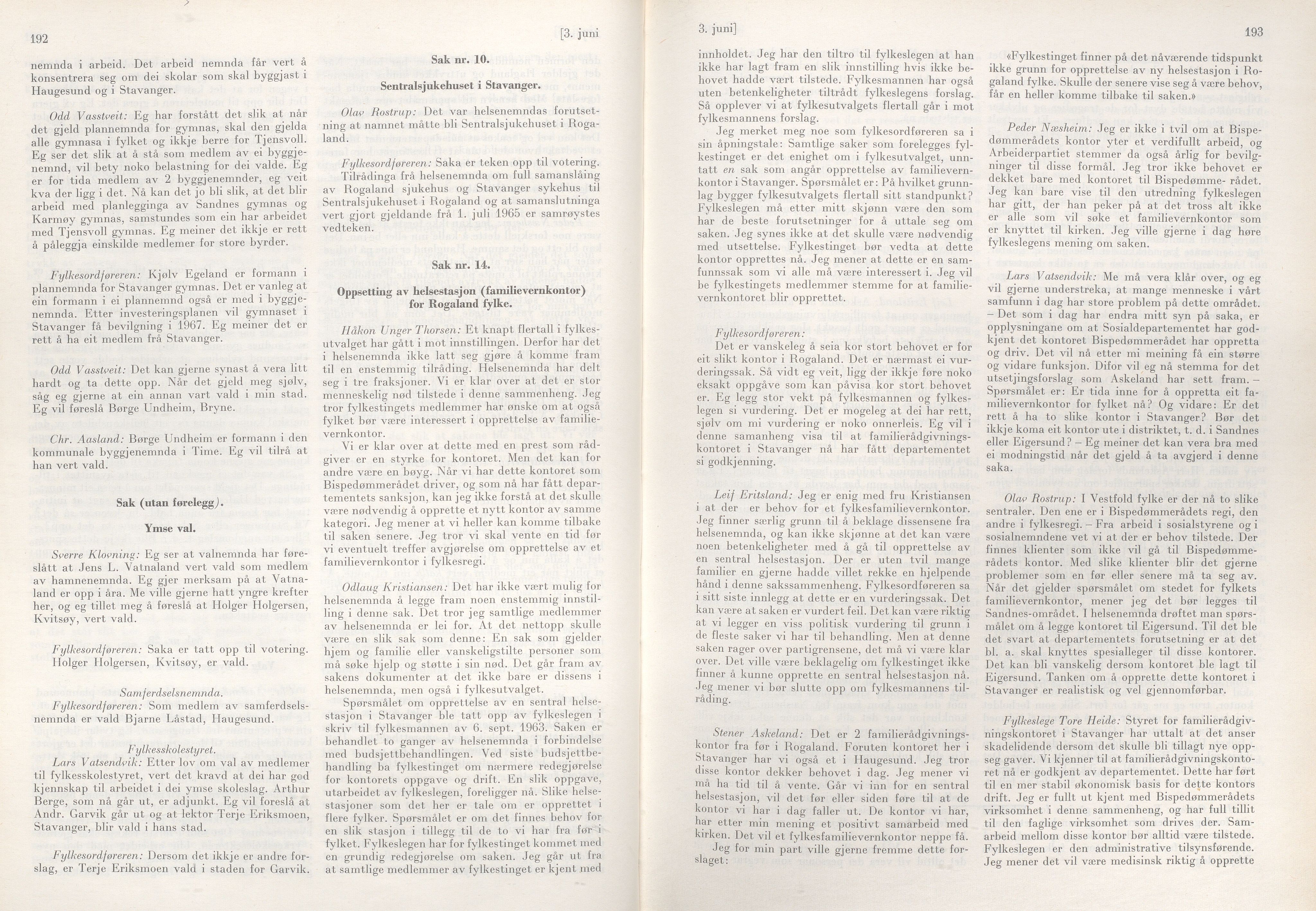 Rogaland fylkeskommune - Fylkesrådmannen , IKAR/A-900/A/Aa/Aaa/L0085: Møtebok , 1965, p. 192-193