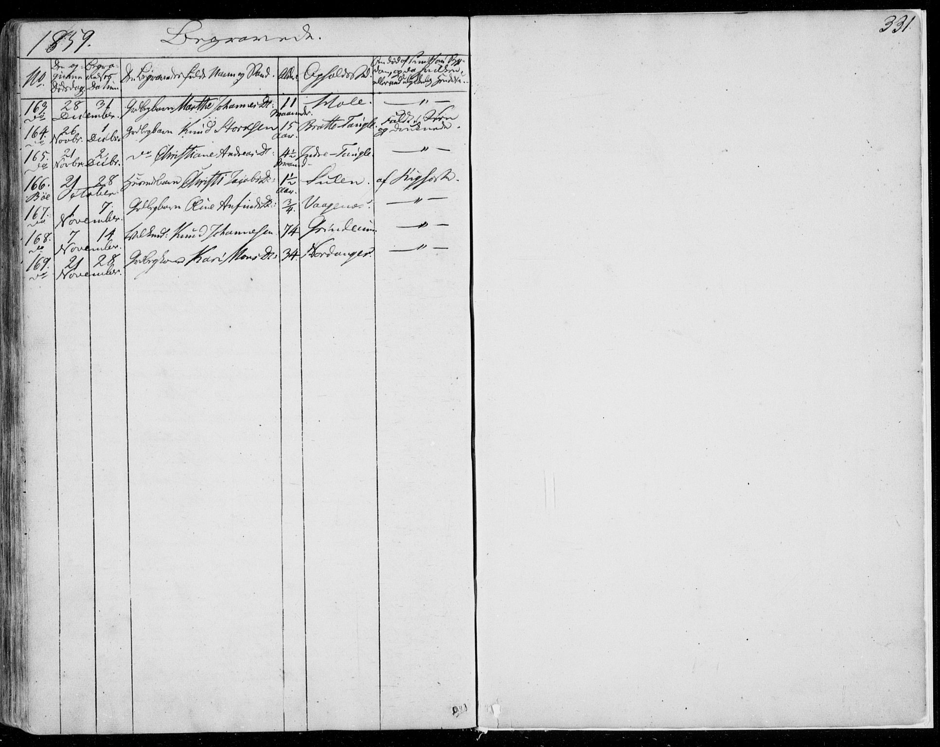 Manger sokneprestembete, SAB/A-76801/H/Haa: Parish register (official) no. A 6, 1849-1859, p. 331