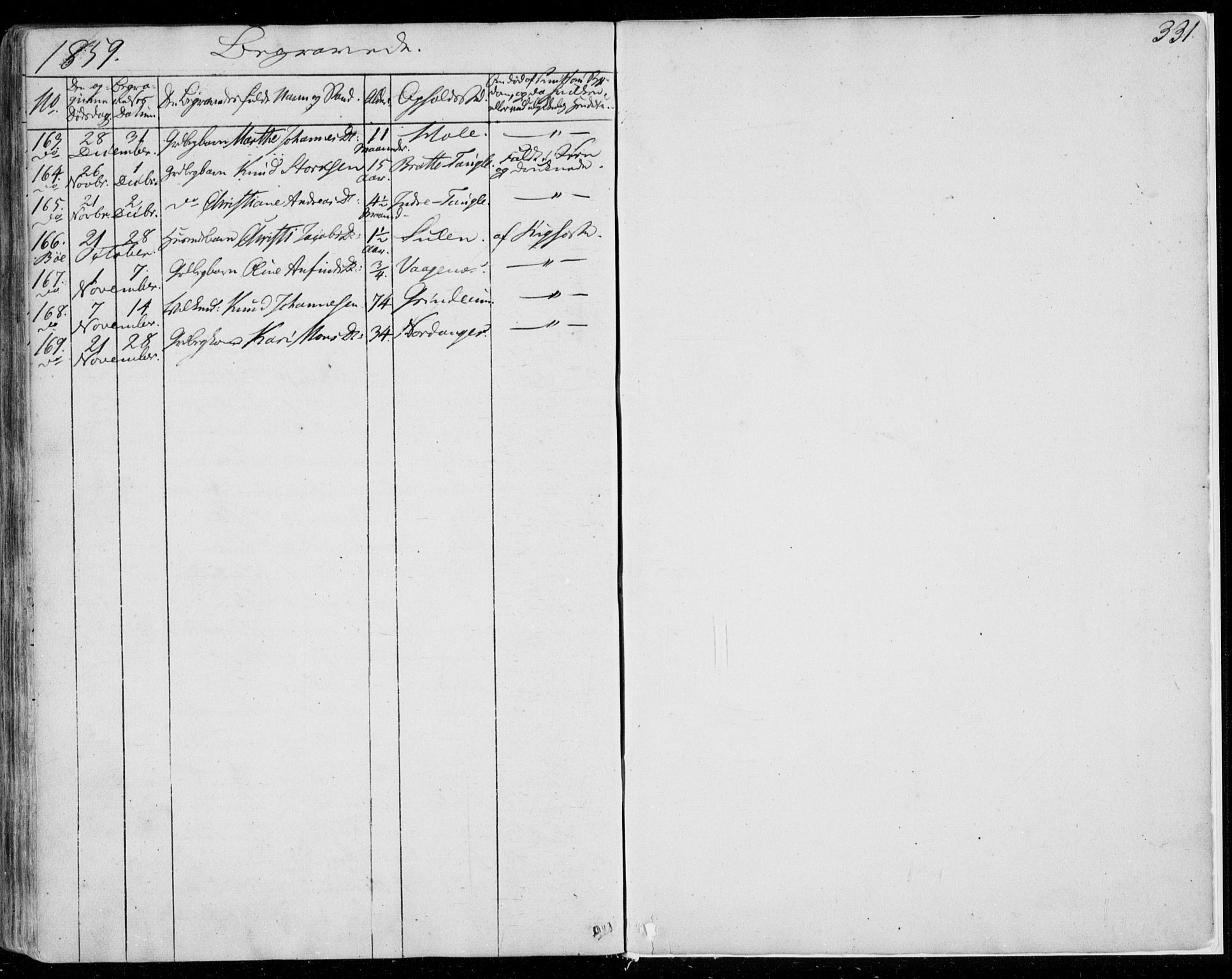 Manger sokneprestembete, AV/SAB-A-76801/H/Haa: Parish register (official) no. A 6, 1849-1859, p. 331