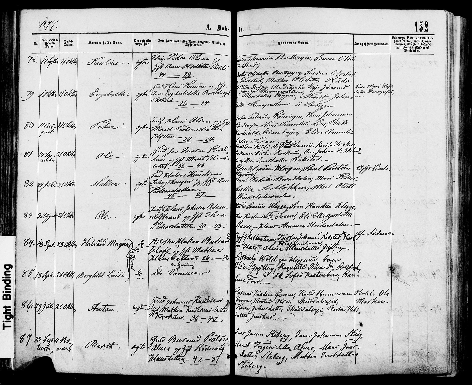 Sør-Fron prestekontor, AV/SAH-PREST-010/H/Ha/Haa/L0002: Parish register (official) no. 2, 1864-1880, p. 132