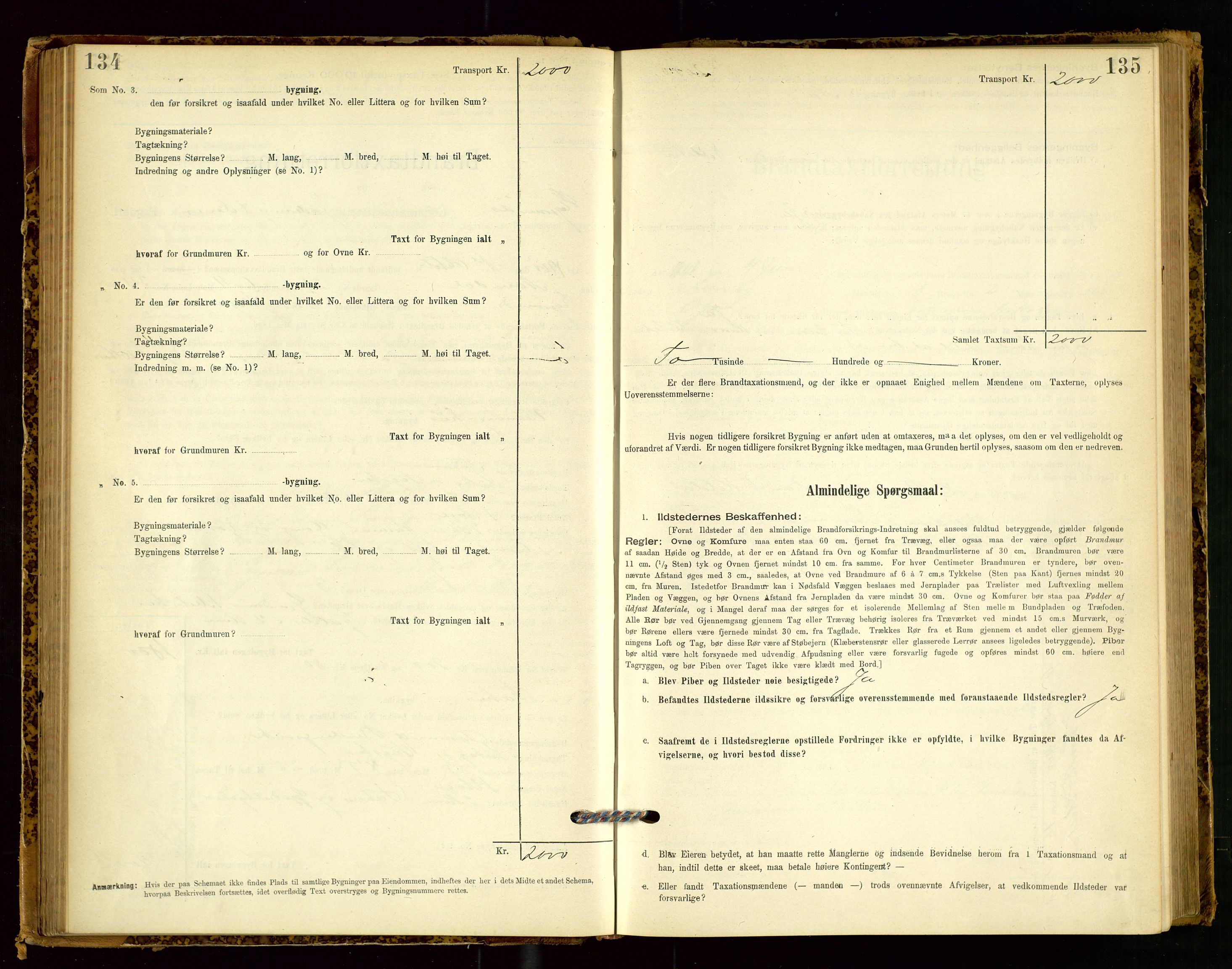 Eigersund lensmannskontor, SAST/A-100171/Gob/L0001: Skjemaprotokoll, 1894-1909, p. 134-135