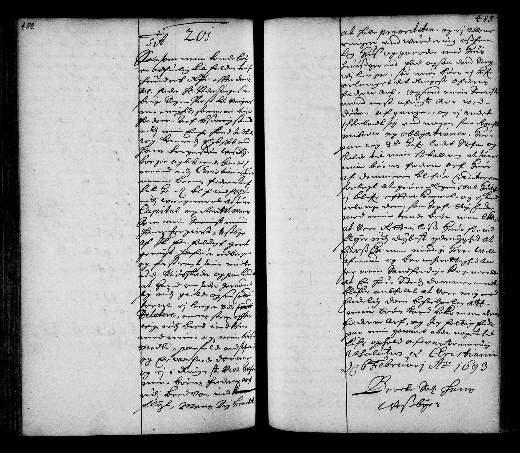 Stattholderembetet 1572-1771, AV/RA-EA-2870/Ae/L0010: Supplikasjons- og resolusjonsprotokoll, 1692-1693, p. 484-485