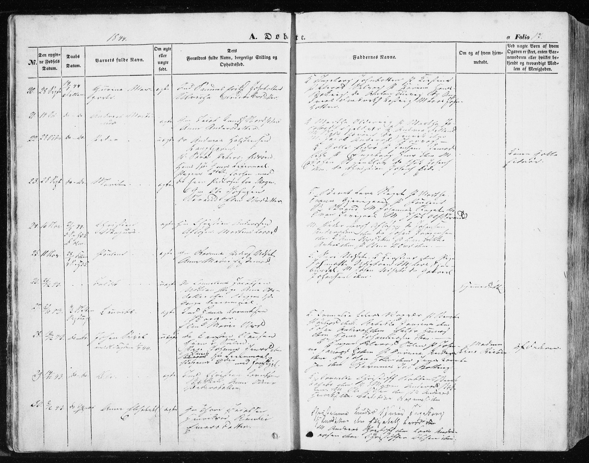 Ministerialprotokoller, klokkerbøker og fødselsregistre - Sør-Trøndelag, AV/SAT-A-1456/634/L0529: Parish register (official) no. 634A05, 1843-1851, p. 17