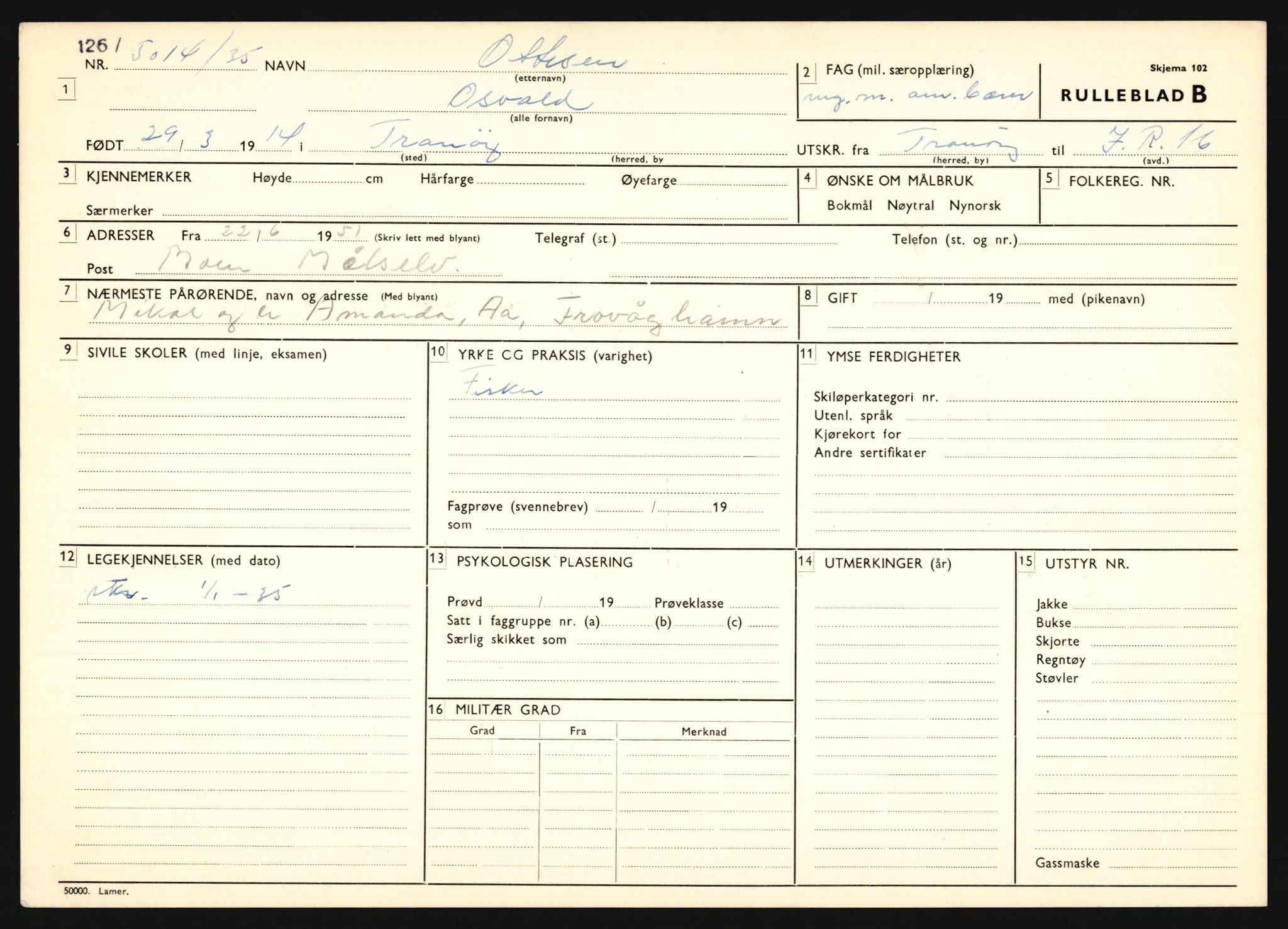 Forsvaret, Troms infanteriregiment nr. 16, AV/RA-RAFA-3146/P/Pa/L0019: Rulleblad for regimentets menige mannskaper, årsklasse 1935, 1935, p. 983