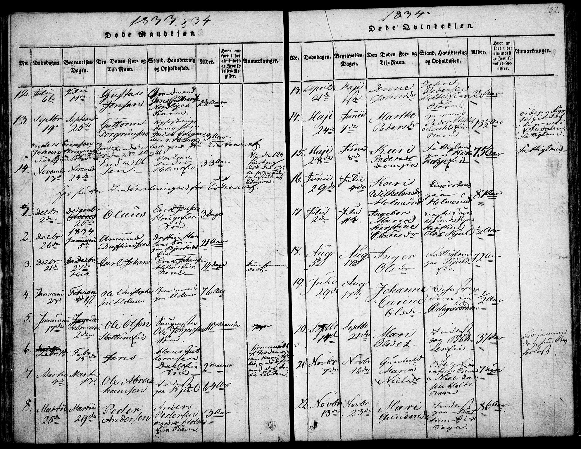 Nittedal prestekontor Kirkebøker, SAO/A-10365a/F/Fa/L0003: Parish register (official) no. I 3, 1814-1836, p. 132