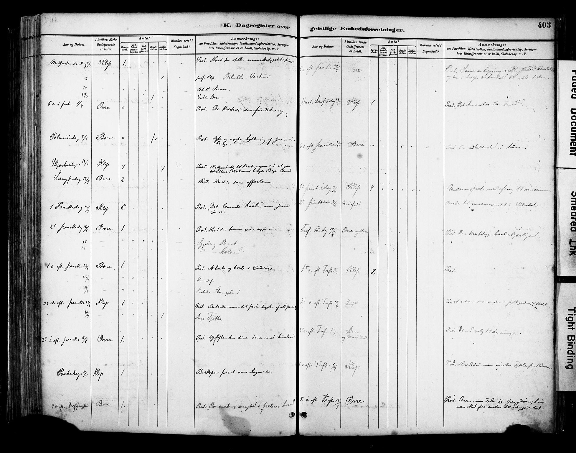 Klepp sokneprestkontor, AV/SAST-A-101803/001/3/30BA/L0009: Parish register (official) no. A 7, 1886-1915, p. 403