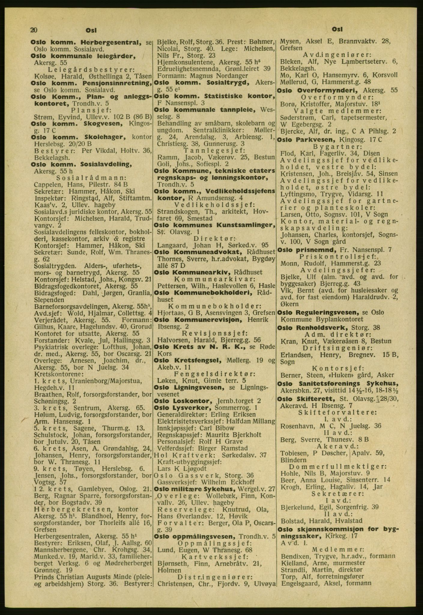 Kristiania/Oslo adressebok, PUBL/-, 1954, p. 20