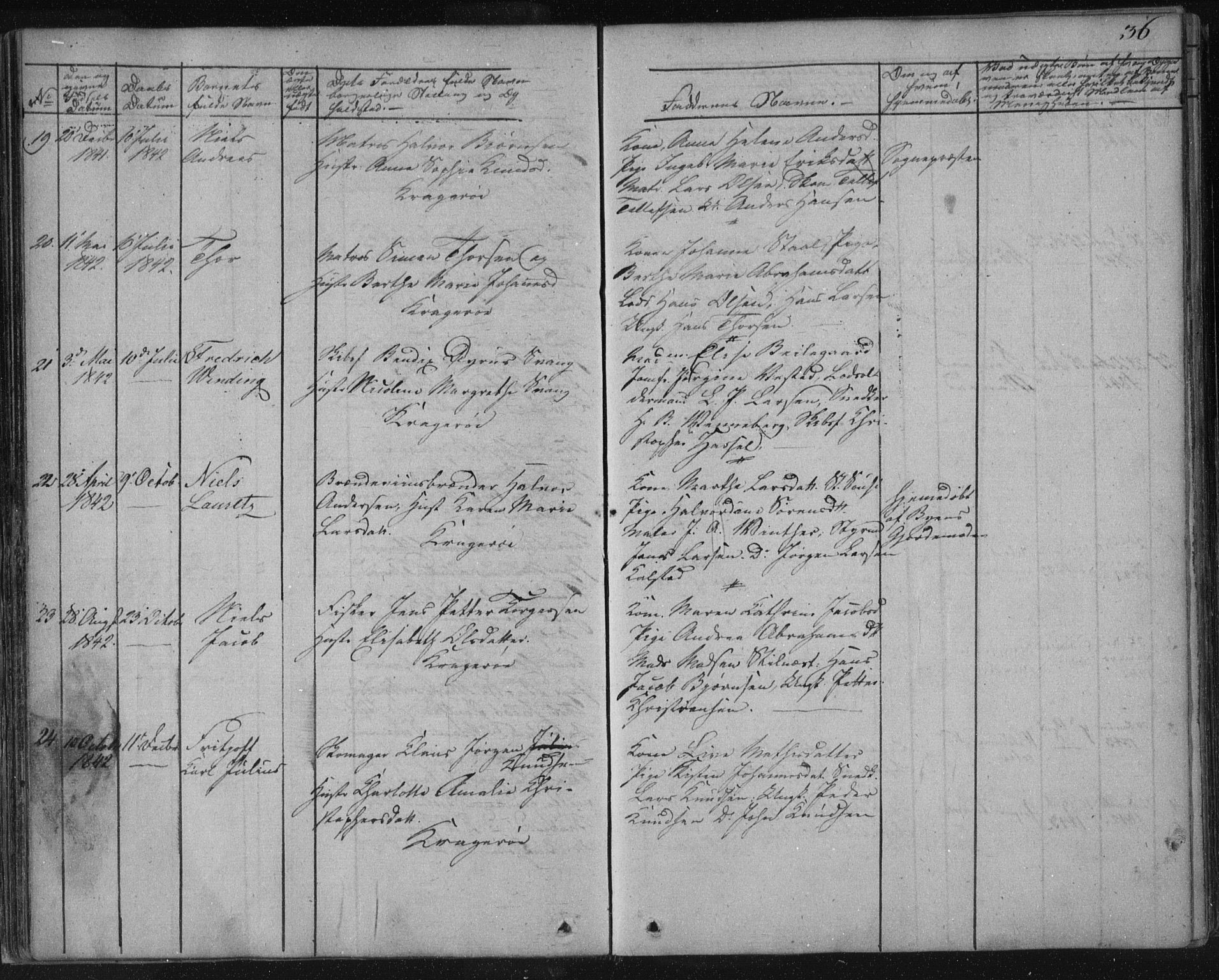 Kragerø kirkebøker, SAKO/A-278/F/Fa/L0005: Parish register (official) no. 5, 1832-1847, p. 36