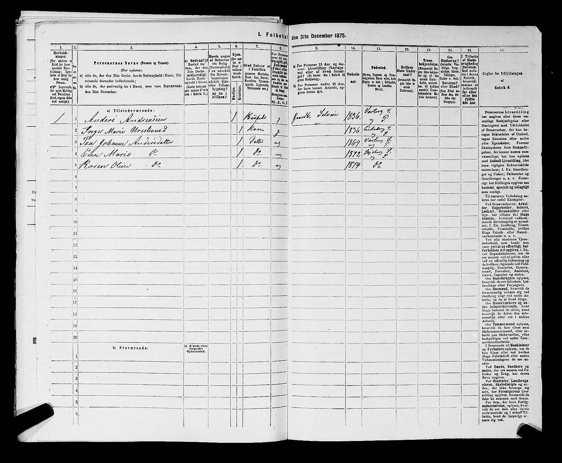 RA, 1875 census for 0115P Skjeberg, 1875, p. 709