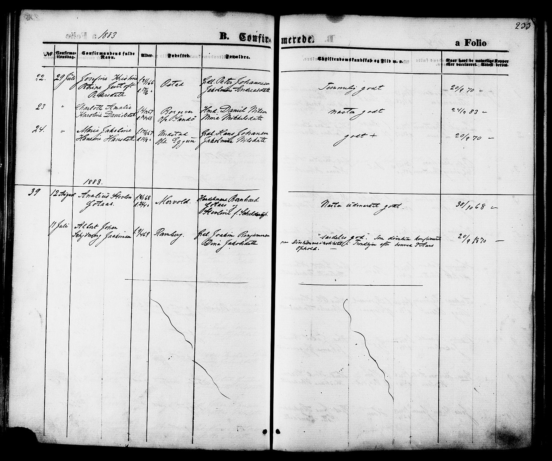 Ministerialprotokoller, klokkerbøker og fødselsregistre - Nordland, SAT/A-1459/880/L1132: Parish register (official) no. 880A06, 1869-1887, p. 233