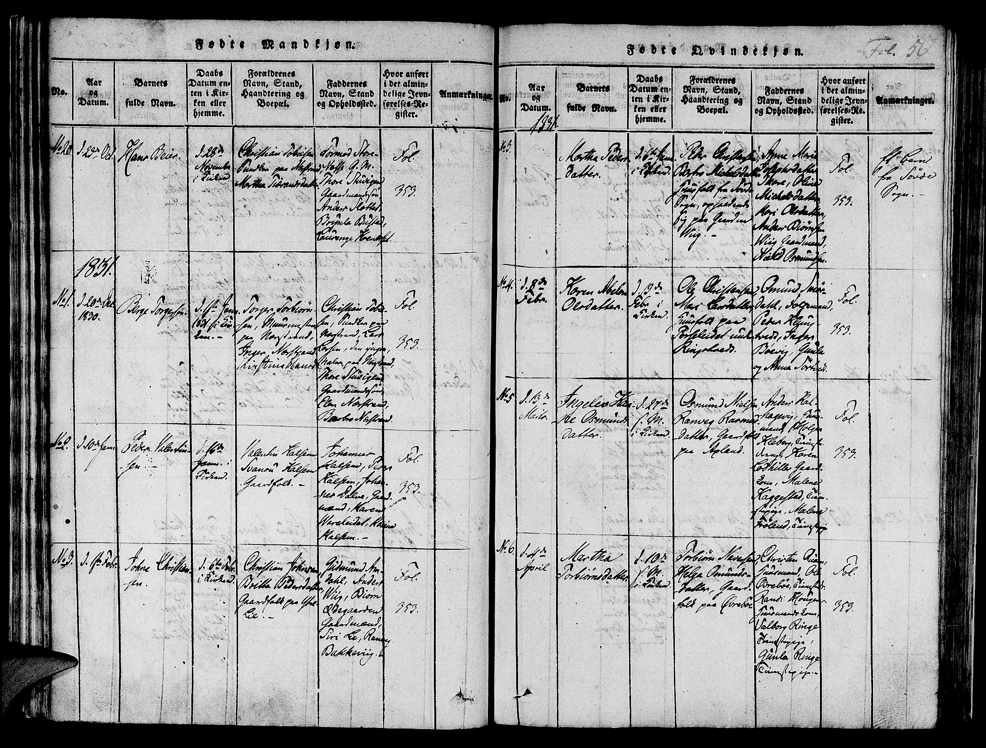 Nedstrand sokneprestkontor, AV/SAST-A-101841/01/IV: Parish register (official) no. A 6, 1816-1838, p. 56