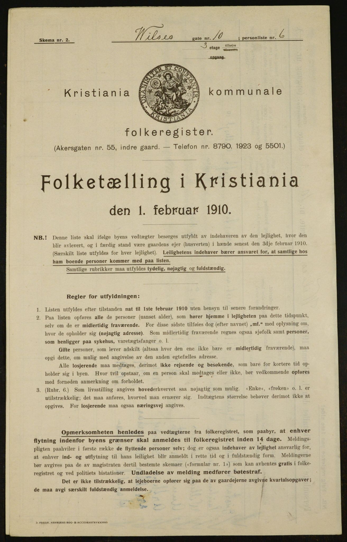 OBA, Municipal Census 1910 for Kristiania, 1910, p. 121801