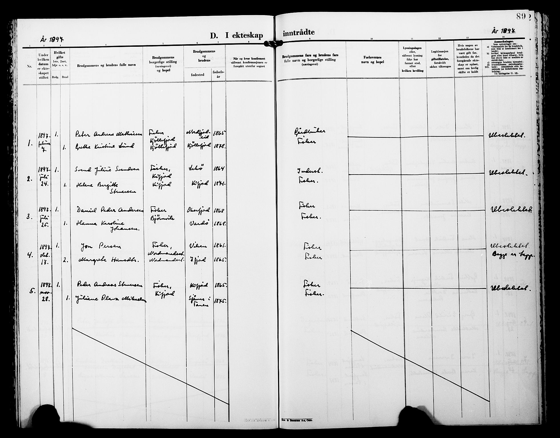 Lebesby sokneprestkontor, AV/SATØ-S-1353/H/Ha/L0005kirke: Parish register (official) no. 5, 1870-1902, p. 89