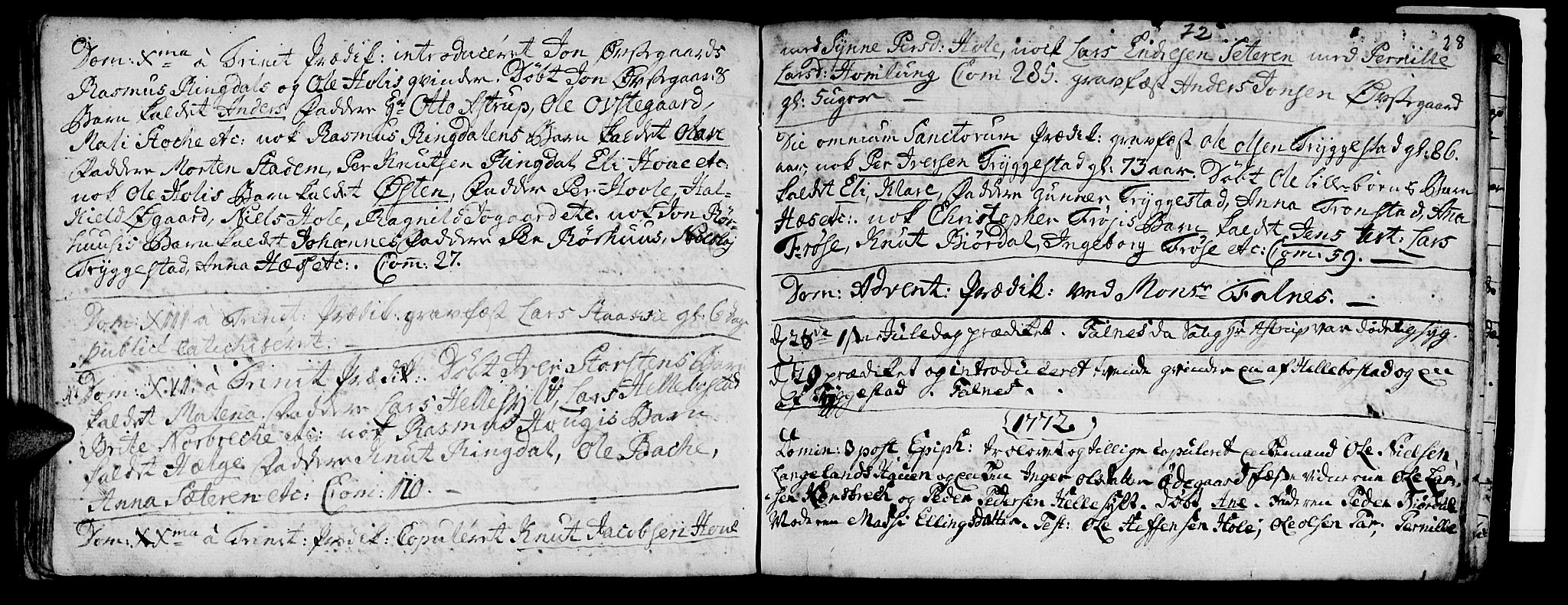 Ministerialprotokoller, klokkerbøker og fødselsregistre - Møre og Romsdal, SAT/A-1454/519/L0244: Parish register (official) no. 519A03, 1769-1773, p. 28