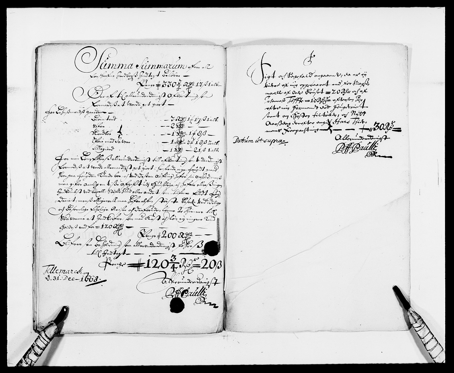 Rentekammeret inntil 1814, Reviderte regnskaper, Fogderegnskap, AV/RA-EA-4092/R35/L2058: Fogderegnskap Øvre og Nedre Telemark, 1668-1670, p. 304