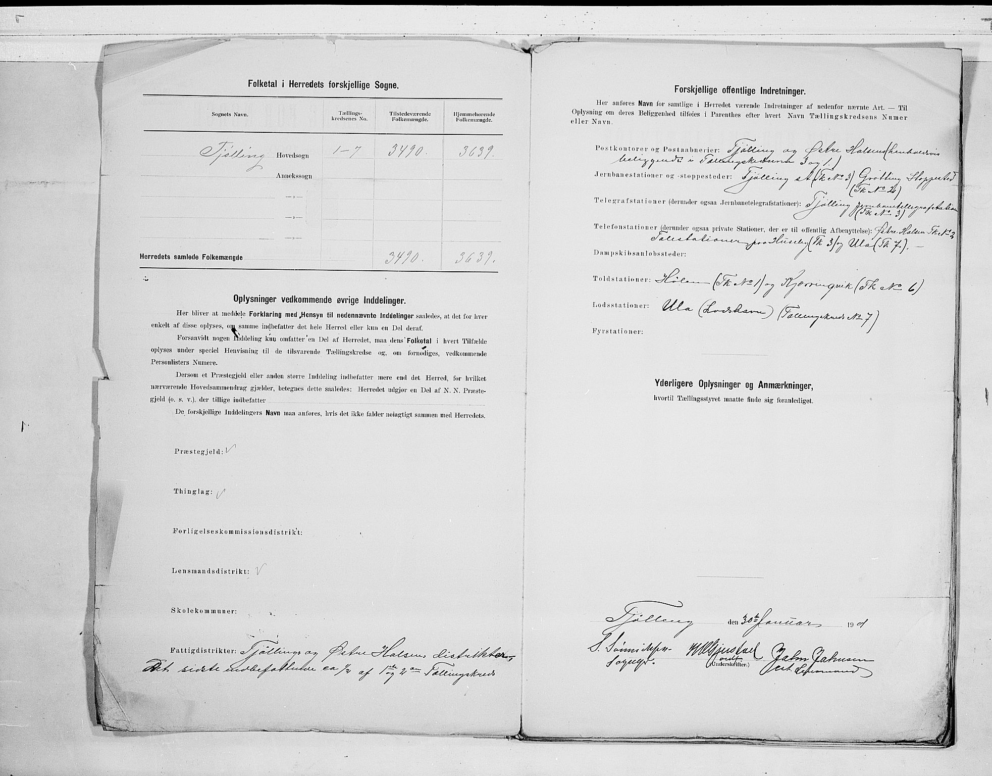 RA, 1900 census for Tjølling, 1900, p. 3