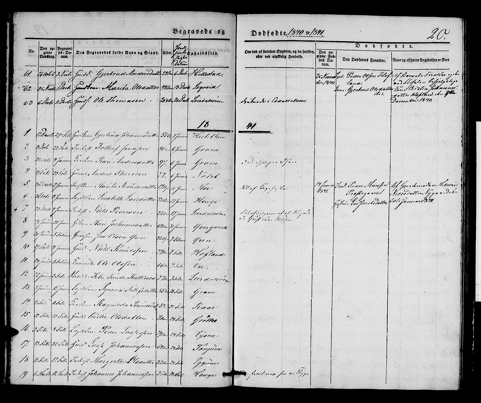 Lærdal sokneprestembete, SAB/A-81201: Parish register (official) no. A 9, 1835-1857, p. 20