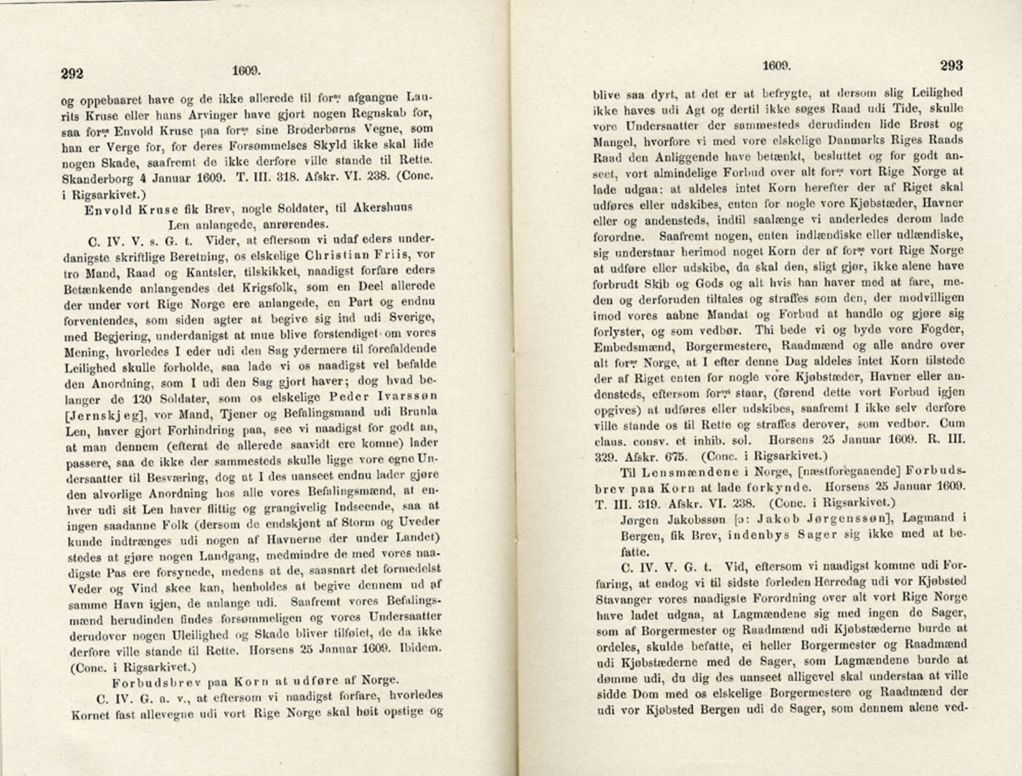 Publikasjoner utgitt av Det Norske Historiske Kildeskriftfond, PUBL/-/-/-: Norske Rigs-Registranter, bind 4, 1603-1618, p. 292-293