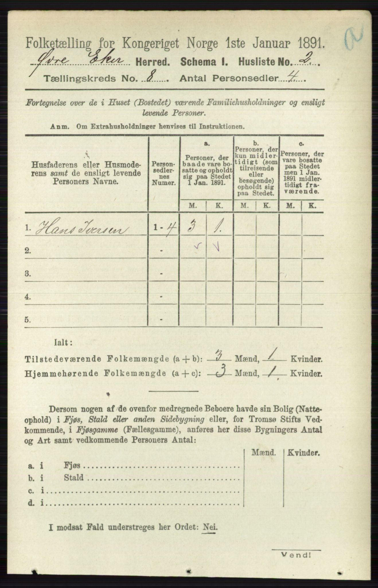 RA, 1891 census for 0624 Øvre Eiker, 1891, p. 3169