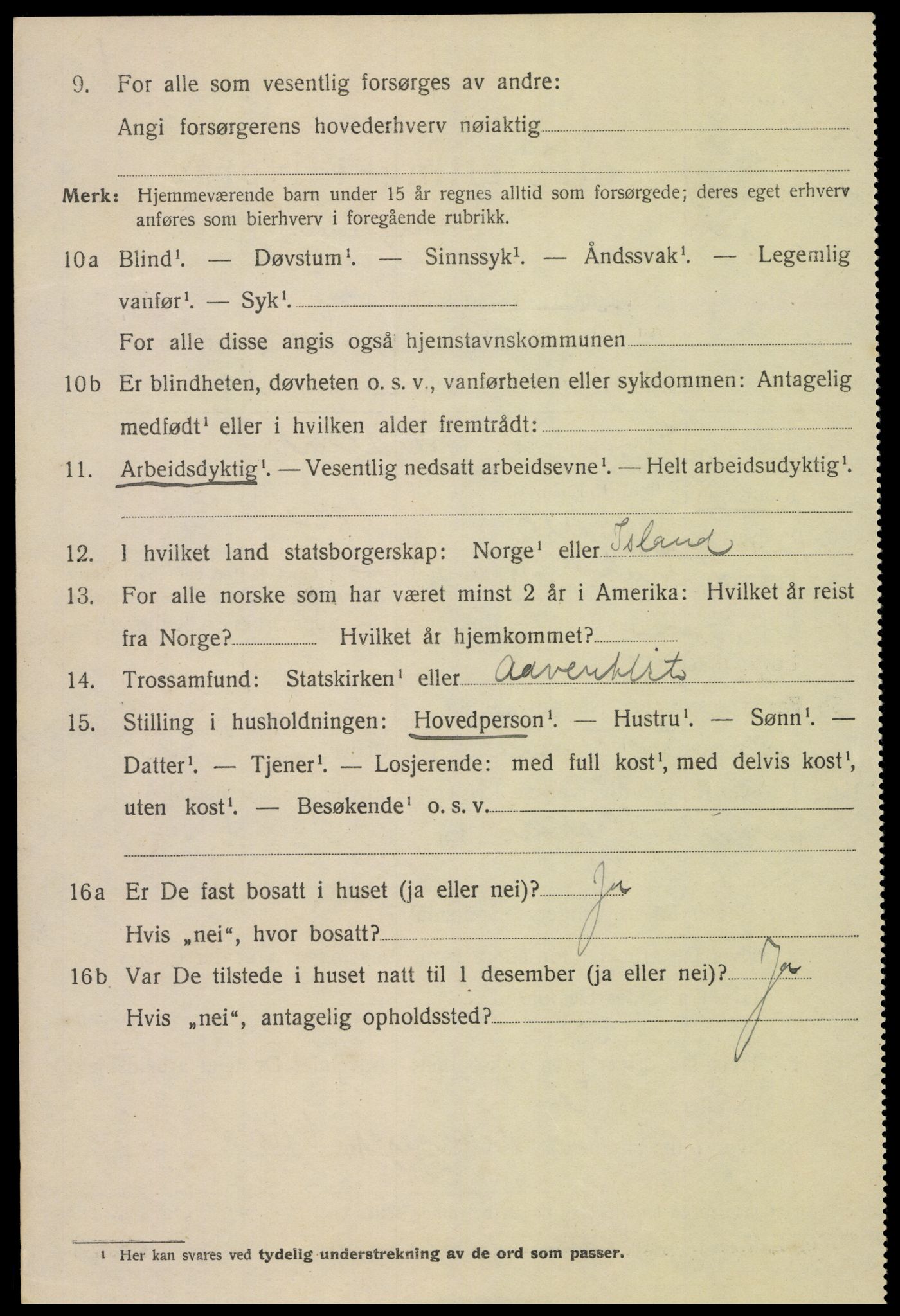 SAK, 1920 census for Mandal, 1920, p. 7268