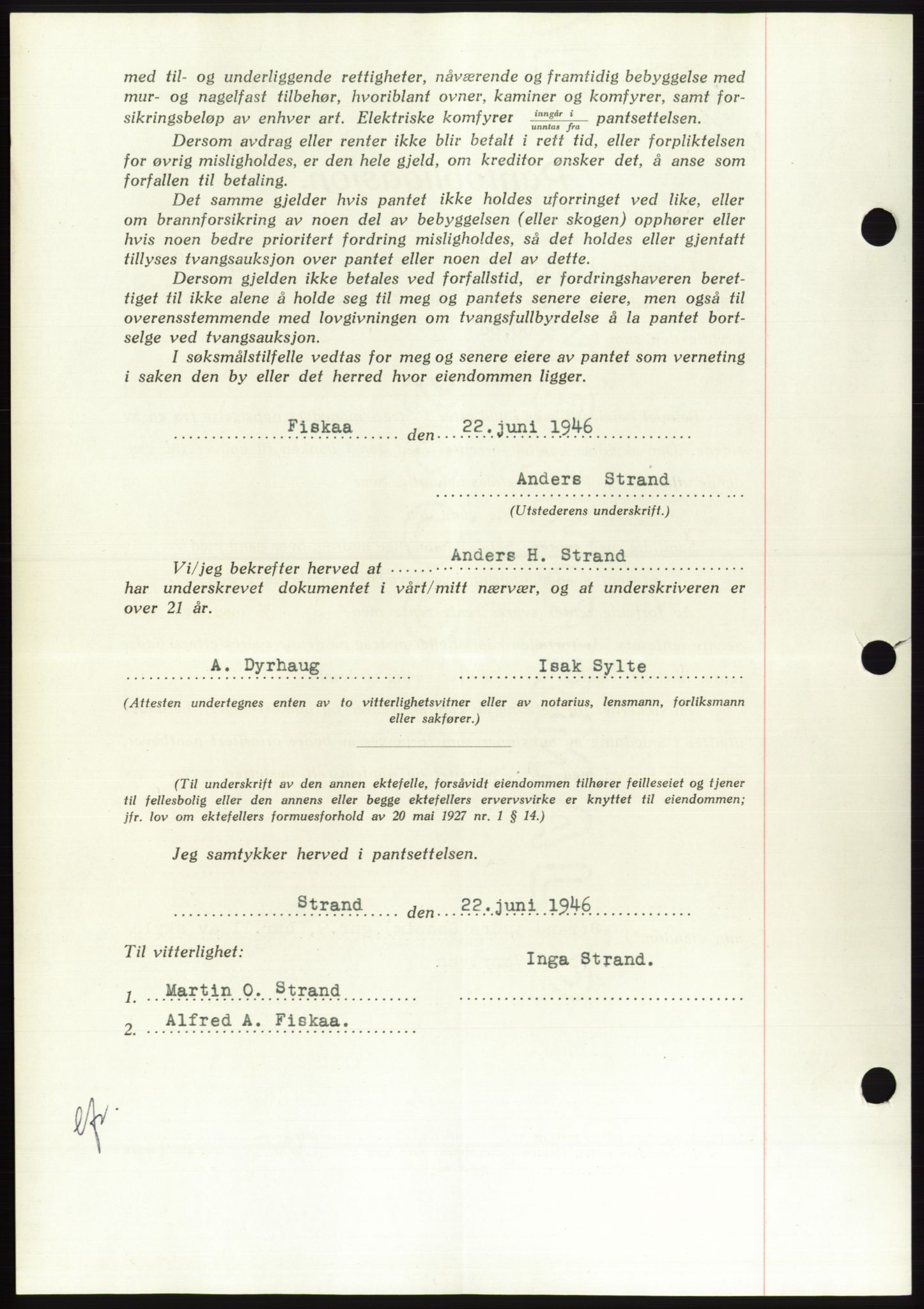 Søre Sunnmøre sorenskriveri, AV/SAT-A-4122/1/2/2C/L0114: Mortgage book no. 1-2B, 1943-1947, Diary no: : 677/1946