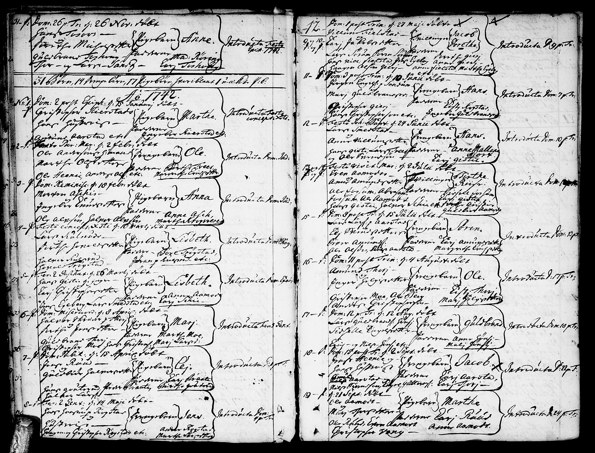 Gjerdrum prestekontor Kirkebøker, AV/SAO-A-10412b/F/Fa/L0002: Parish register (official) no. I 2, 1737-1797, p. 12