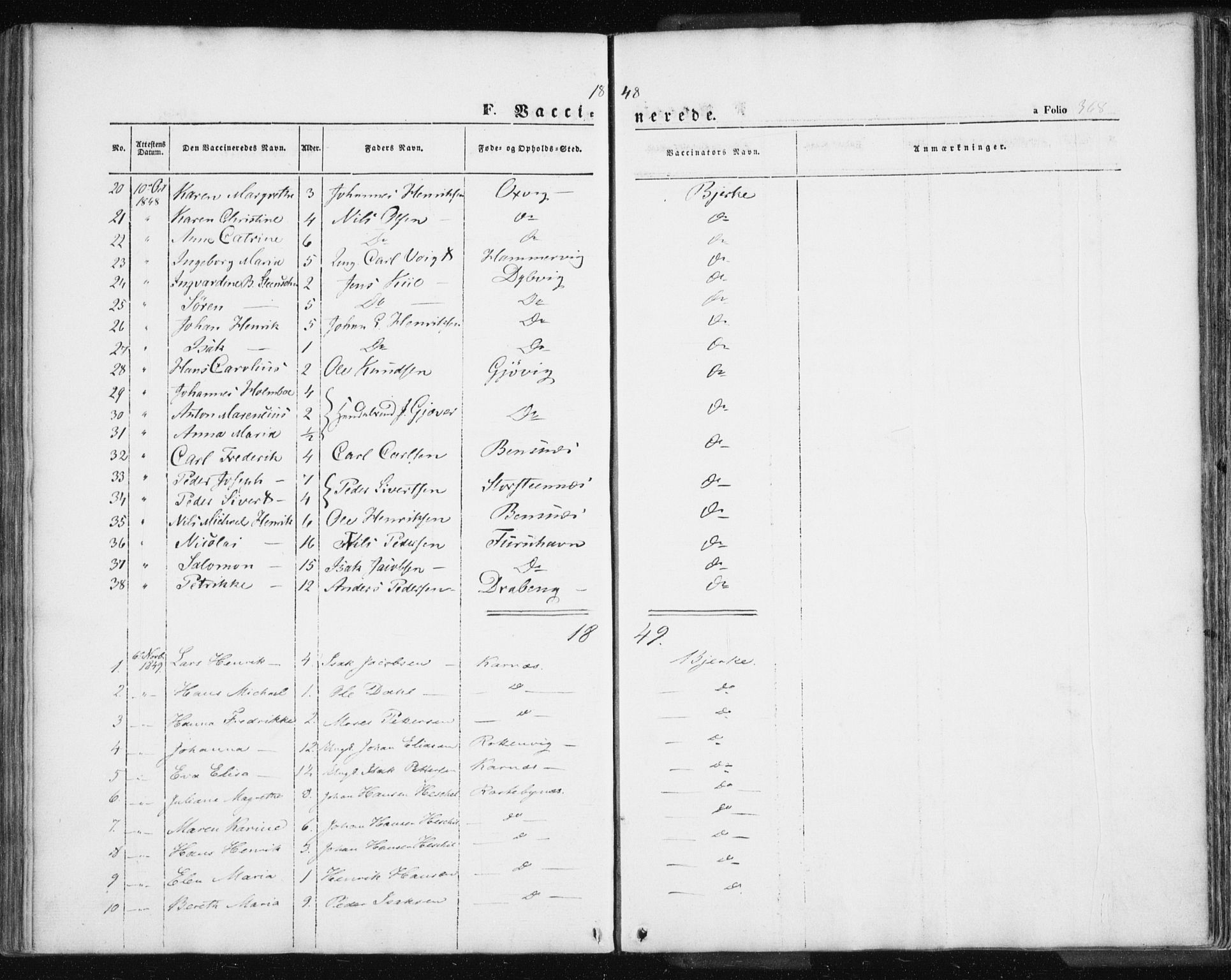 Lyngen sokneprestembete, SATØ/S-1289/H/He/Hea/L0004kirke: Parish register (official) no. 4, 1839-1858, p. 368